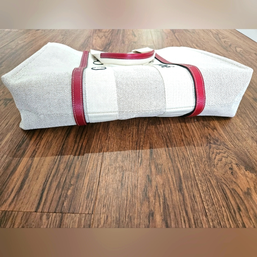 Chloe Woody Tote Bag in Linen & Leather - Picture 8 of 9